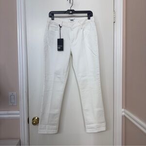 Paige Brigitte Boyfriend Skinny Ankle Jeans #325960 Crisp White Women's Size 27